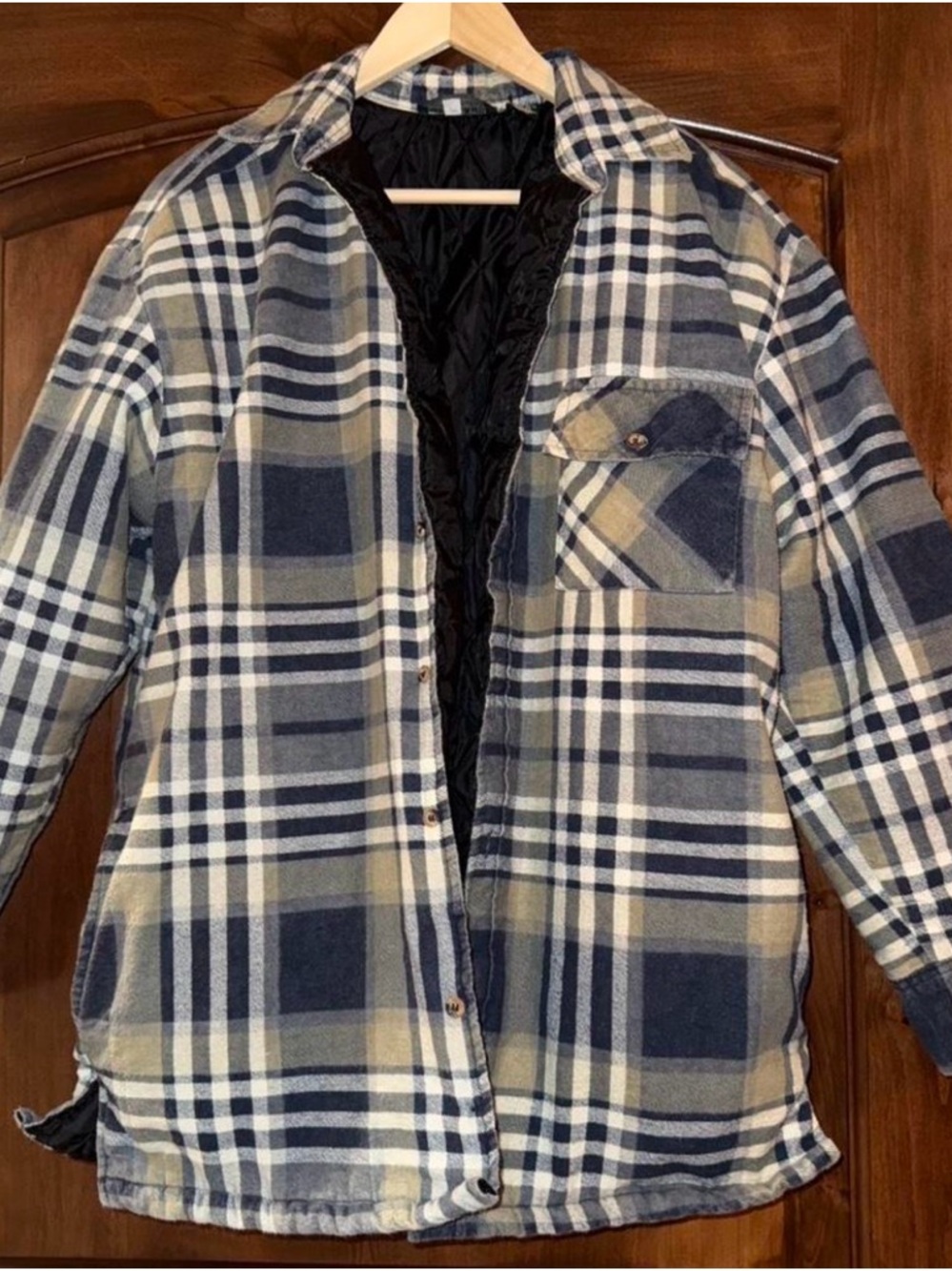 Rugged Land Quilted-Lined Plaid Flannel Jacket (Size M)